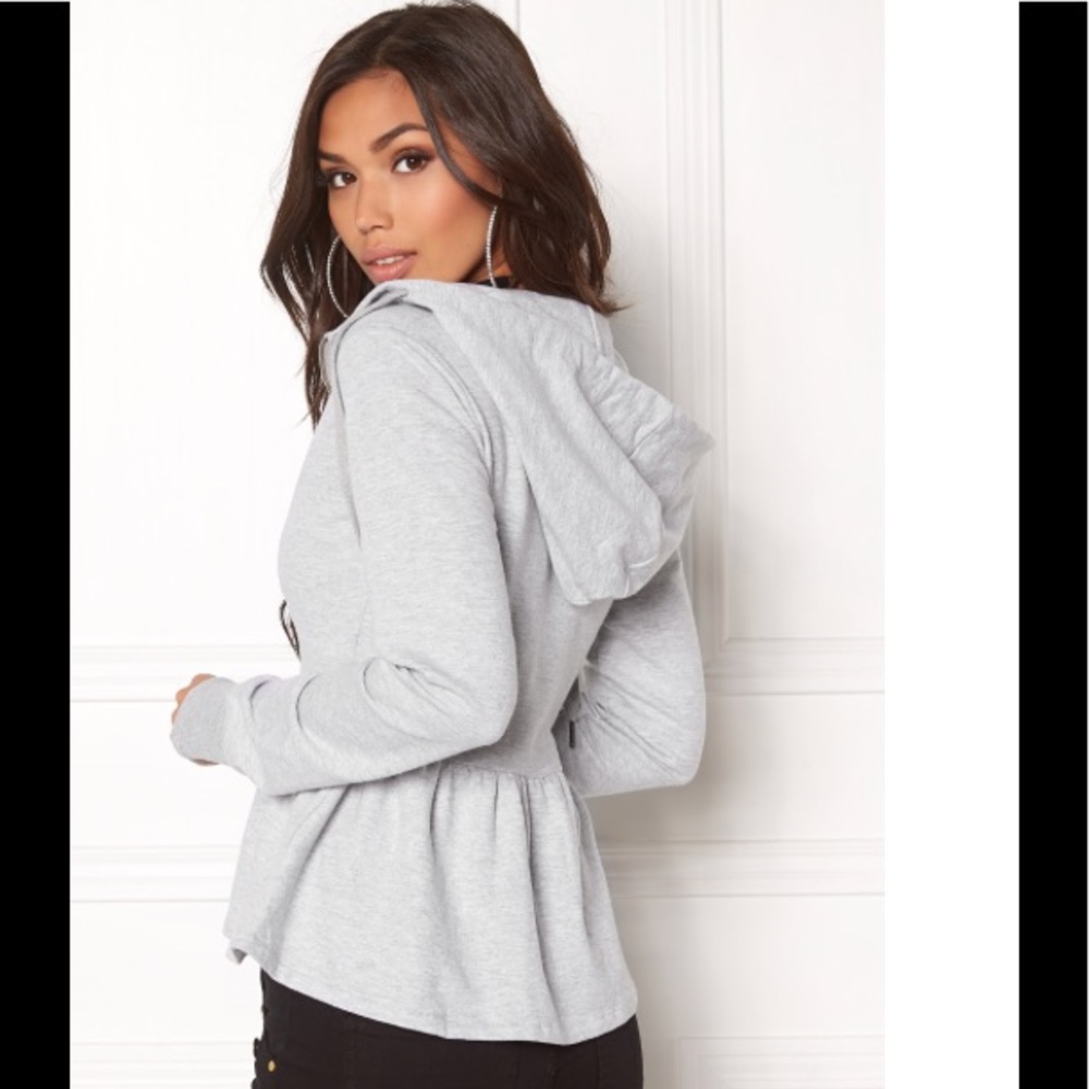 Lucy BLACK peplum front zip hoodie jacket